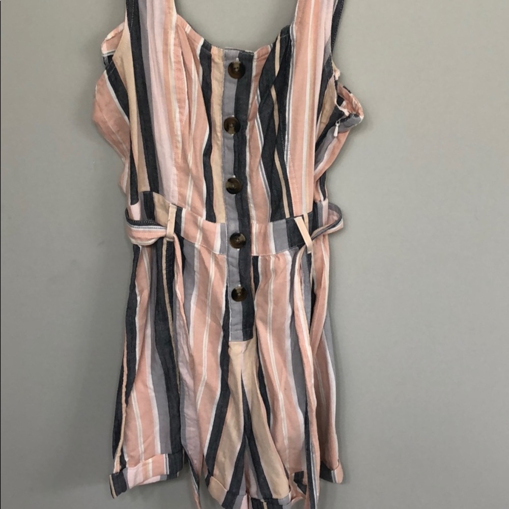 Multi color striped romper